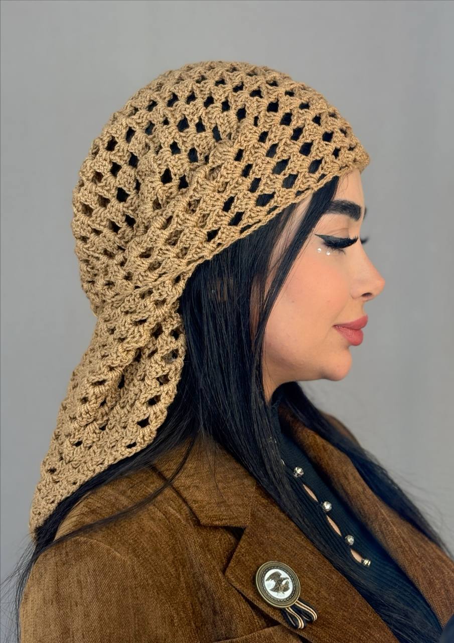 اسکارف زنانه قلاب‌ بافی | کار دست با ضمانت کیفیت